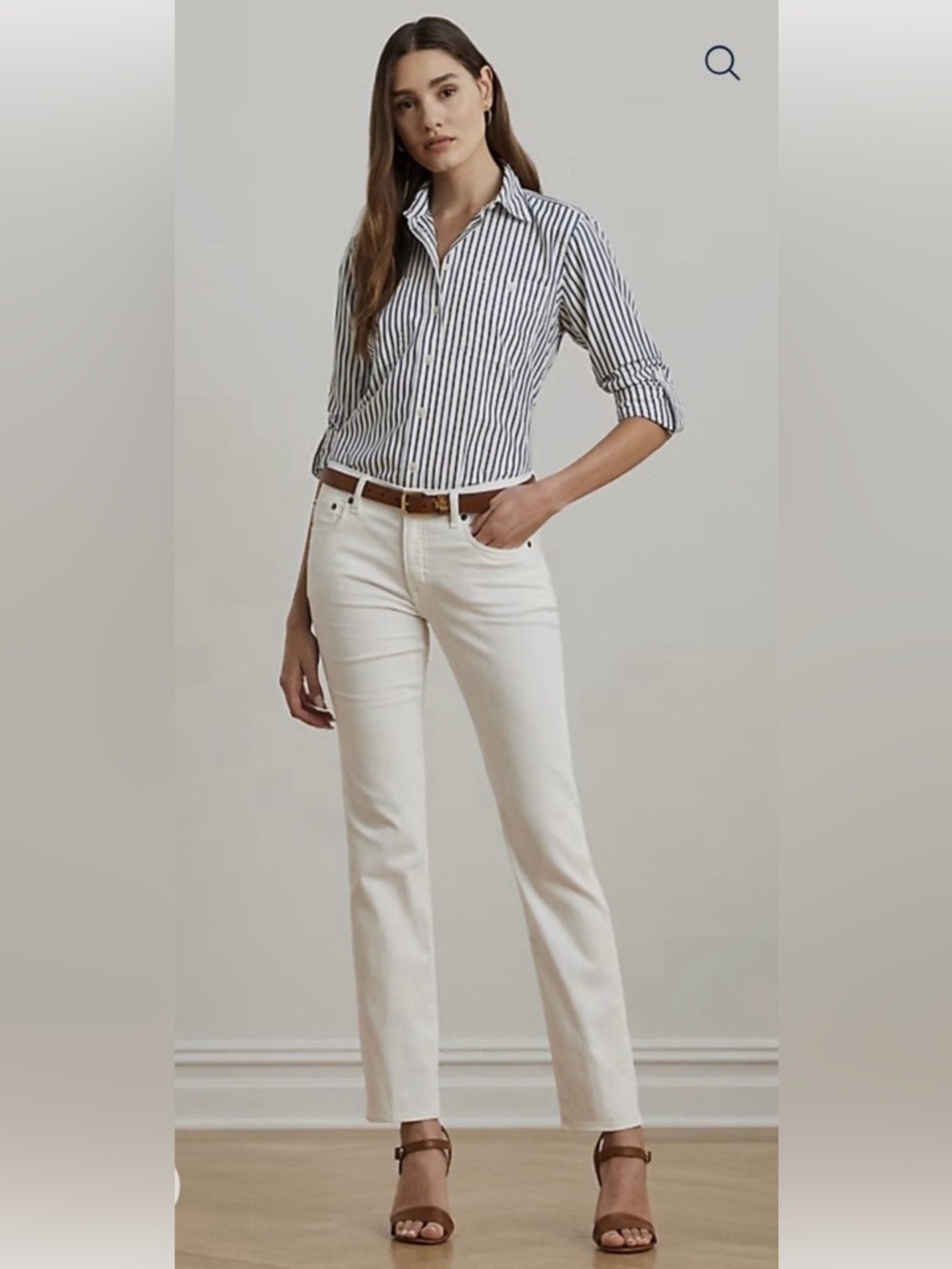 Ralph Lauren Slim Straight Jeans in Off-White